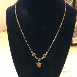 gold tone cat necklace Chanel set crystals vintage